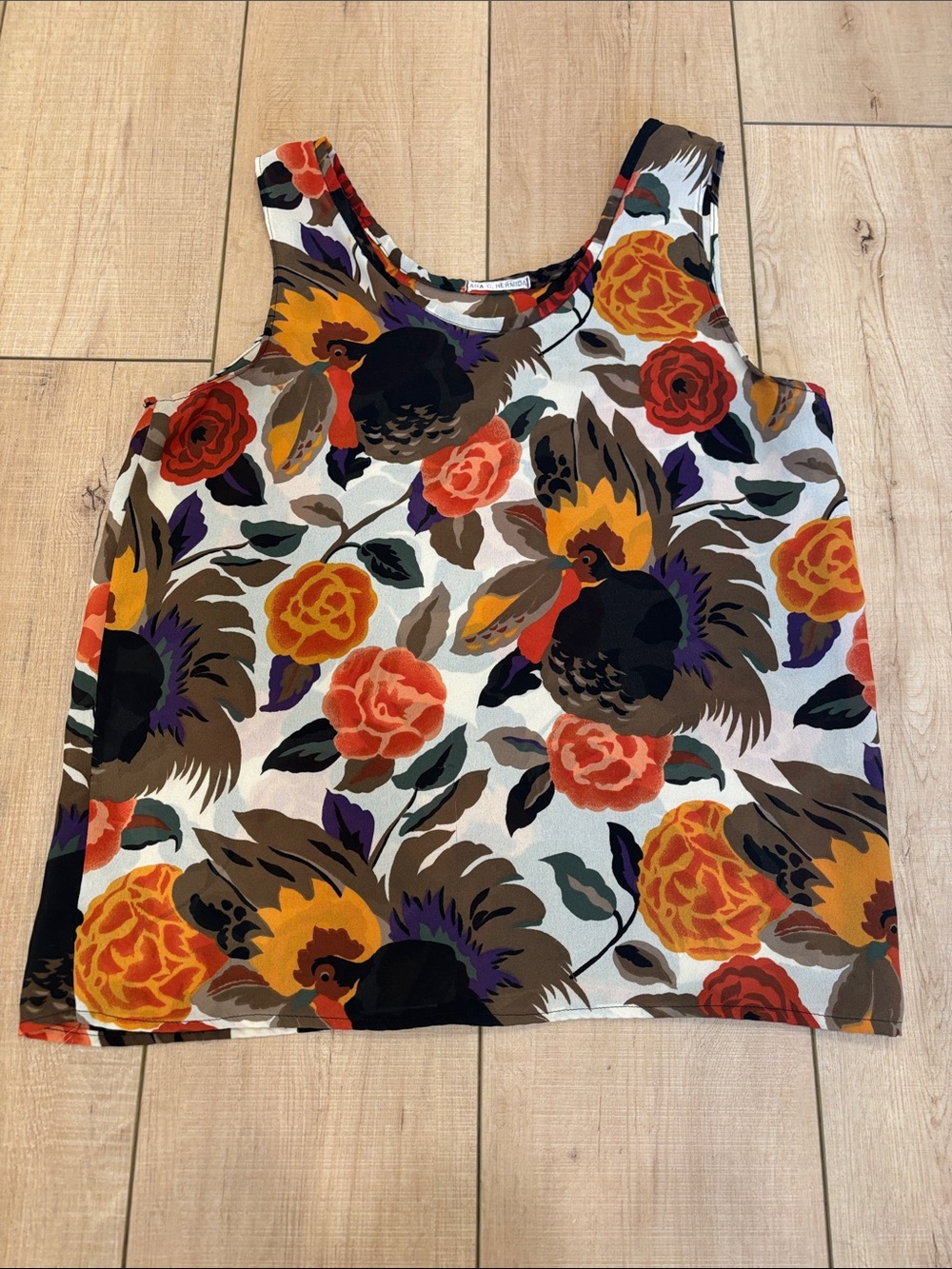 Floral Tank Top Autumn Colors